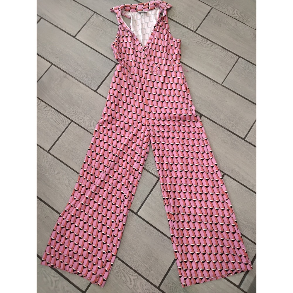 Diane von Furstenberg for Target Pink Geometric Wide Leg Jumpsuit Womens Small